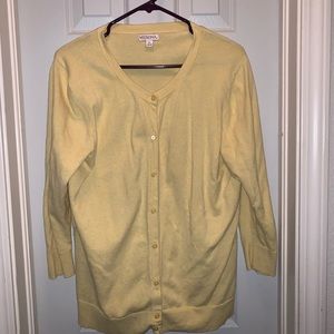 Yellow 3/4 sleeve cardigan
